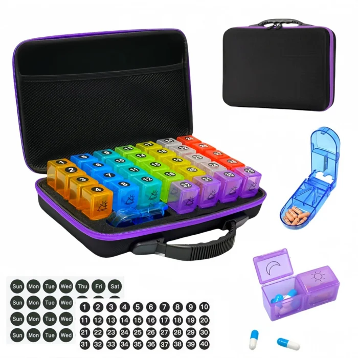Monthly Pill Organizer 2 Times Day